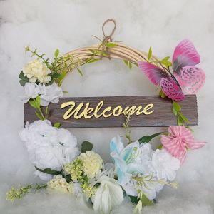 FLASH SALE WREATH BUNGA MAWAR FLOWER HIASAN GANTUNG PINTU AESTHETIC DEKORASI RUANG TAMU