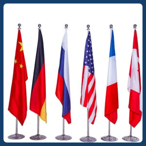 【High quality】stainless steel indoor standing flagpoles 2m flag poles for conference office with