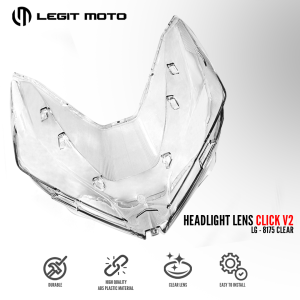 LEGITMOTO CLICK V2 CLICK V3 HEADLIGHT LENS CLEAR LG-8175 / SMOKE L-08555 FLASHER LENS FOR HONDA CLICK V2/V3 MOTORCYCLE