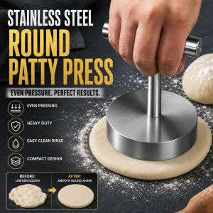 Stainless Steel Burger Patty Press Manual Hamburger Maker Non-Stick Round Cake Mold Dumpling Wrapper Tool Kitchen Cooking Accessory