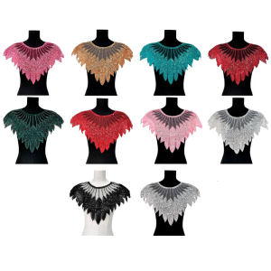 Sang trọng beadwork thêu Bảng điều khiển phía trước Đai cổ có thể tháo rời chỉnh trang cho quần áo sửa đổi