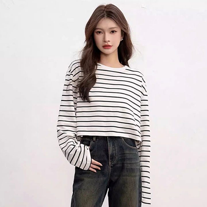 Oversized Shirt White Black Line T Shirt Short Sleeve Oversized