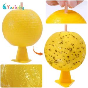 Fruit Fly Traps Sticky Fruit Fly Trap Ball Multifunction Sticky Traps Citrus Shaped for Fruit Fly Hoverfly Gnat