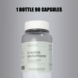 Pure Form S-Acetyl Glutathione Hyaluronic Acid Collagen Anti Aging & Antioxidant & Reducing Wrinkles & Whitening Skin 90 Capsules