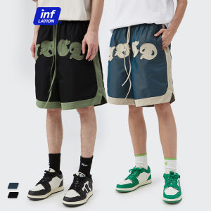 INFLATION brand tooling style 2022 spring new ins net red mens tide brand light chameleon contrast embroidery stitching male casual shorts