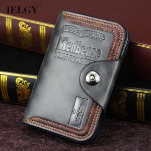 IELGY กระเป๋าสตางค์ผู้ชายแฟชั่นหัวเข็มขัดแม่เหล็กความจุขนาดใหญ่