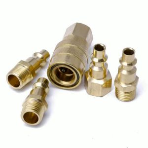 LDIES 5Pcs 1/4 NPT Quick Coupler Air Line Hose Compressor Fitting Release Connectors Tools Accessories Brass Gold Female 5H2K9