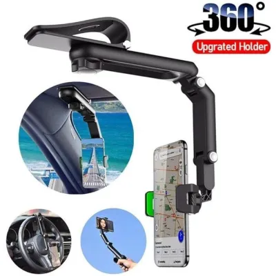 Car Clip Sun Visor Cell Phone Holder Universal Phone Mount Upgrade 1080° Multifunctional Stand