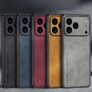 Leather Phone Case For iPhone 17 Pro Max Matting Anti-Shock Hard Plastic Skin Case Protector Cover