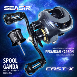 [OFFICIAL] SEASIR CAST X Reel Pancing Baitcasting 2 Kumparan Aluminium Kiri/Kanan Rem Magnetik Rasio Roda Gigi Kecepatan Tinggi 73:1 Bantalan Bola 6+1 Gagang Pegangan Serat Karbon 85kg Tarikan Maksimum+Rangka ABS #RyobiSeasir