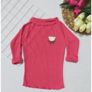 kaos panjang knit polos 1-4 tahun/atasan anak/baju anak lengan panjang