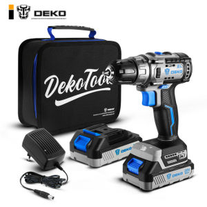 DEKO 20V เครื่องเจาะ42N.M ไขควงไฟฟ้าการตั้งค่าแรงบิด18 + 12ความเร็ว3/8 "Keyless Chuck เครื่องมือ (DKBL20DU3)