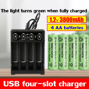 AA/AAA rechargeable battery with 4-slot LCD Tape screen independent charging charger