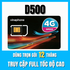 Sim Vinaphone 4G 5G D500 Trọn Gói 1 Năm Sử Dụng Miễn Phí 60GB/Năm (5GB/Tháng) Tốc Độ Cao - Hỗ Trợ Làm ESIM - Phù Hợp Lắp Vào Máy Chấm Công Định Vị GPS... | FREESHIP - CHƯA KÍCH HOẠT