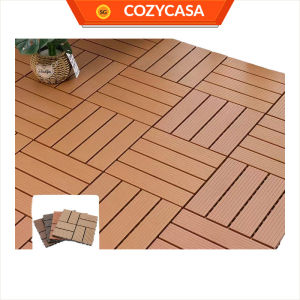 【COZYCASA】Plastic Wood Deck Tiles/Waterproof DIY Flooring for Indoor & Outdoor Use