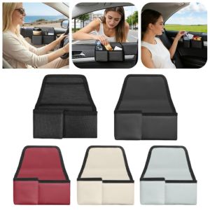 PAGEBDS 2 Pockets Car Window Storage Box Universal Leather Car Armrest Cup Holder Durable Space Saving Car Phone Holder Car Interior Accessories