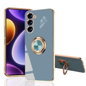 Case for SAMSUNG [Galaxy S25/S24/S23/S21 Ultra 5G ] - Slim Fit [Rotating Ring Stand ] [Luxurious Gold Metal Colour] Silicone Soft TPU Cover [Shockproof Protection]