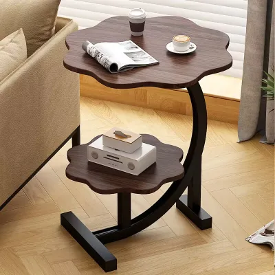 Modern Design Double-deck Coffee Side Table Wooden Bedroom Nightstands Side Table Center Home Furniture