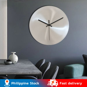 💥Dream Best🔥 Modern Simple Industrial Style silver Living Room Wall Clock No Digital Studio Decoration Clock Round Nordic Clock 30*30cm
