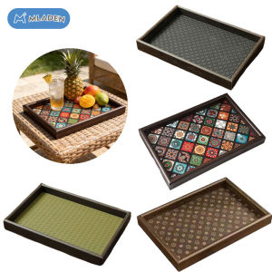 MLADEN Bohemian Style Handmade Wooden Tray Jewelry Storage Tray Desktop Foyer Decoration Home Storage Home Decoration