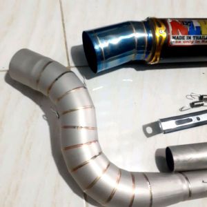 Knalpot NLK pnp Motor Mx King Exciter 150 Leher pipa Kobra 38 Sandblast