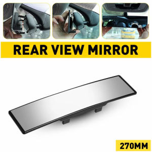 NAPOLEX BROADWAY Blue White Smoke Convex Flat 270mm 300mm Wide Car Rear View Mirror Clip Interior Universal BW-147BW-746