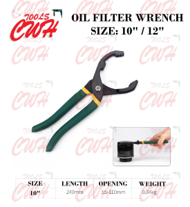 PRC 10" 12" 250MM 300MM ADJUSTABLE OIL FUEL FILTER WRENCH PLIER PLIERS PLAYAR Alat Buka Penapis Minyak Hitam CWH TOOLS SDN BHD CWH GROUP CWH TOOLS TRADING