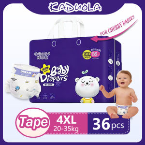 KADUOLA Tape Baby Diaper XXXXLarge 36 Pcs Suitable For 20-35kg For Chubby Kids Ultra Extra Large Absorption High Leakproof Lightweight Breathable Size 4XL