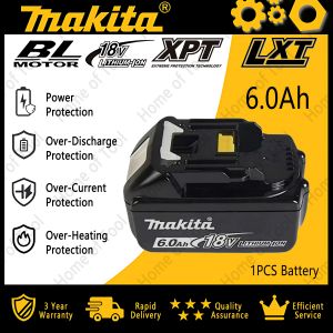 18v makita battery 6000mAh Rechargeable Power Tools Battery with LED Li-ion Replacement LXT BL1860B BL1860 BL1850