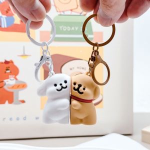 Creative Couple Magnetic Dog Keychain Cute High Appearance Charm Magnetic Keychain Backpack Pendant Best Friend Gift