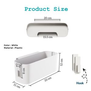 Johor Seller |Bedside Plastic Storage Caddy with Removable Hook Hanging Basket Sundries Box