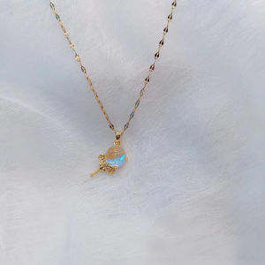 Ready Stock Gemstone Dragonfly Kalung Wanita Desain High End Rantai Klavikula X16