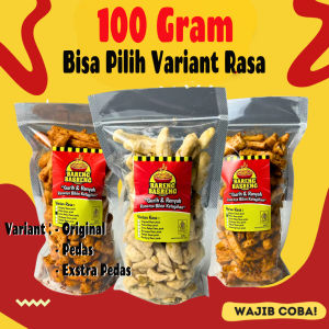 Basreng Daun Jeruk Renyah Gurih Original Pedas Extra Pedas Kemasan 100 Gram / camilan jajanan snack keripik kerupuk basreng