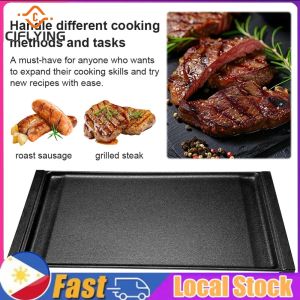 【Arrive In 1-3 Days】 Cast Iron Cooking Pan 19.3x9.1 Inches Flat Rectangular Griddle for Even Heat Distribution