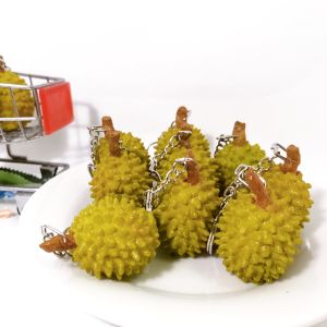 พวงกุญแจทุเรียน ผลไม้ยอดฮิต พวงกุญแจแฮนด์เมด พวงกุญแจผลไม้