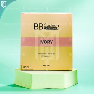 Batrisyia BB Cushion Natural SPF 35 - Cushion Wajah Bebas Paraben Warna Krem/Gold