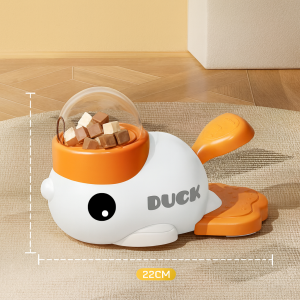 ของเล่นให้อาหาร เครื่องแจกขนม รูปเป็ดสุดน่ารัก ของเล่นแมว ของเล่นหมา เสริมพัฒนาการ เป็ดแจกขนม