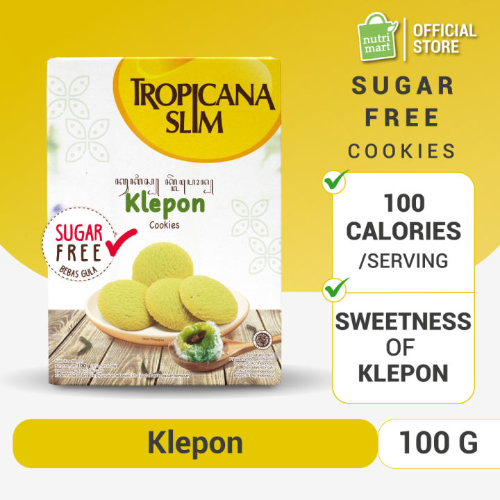 Tropicana Slim Klepon Cookies (5 Sch) - Snack Biskuit Bebas Gula, 100 Kalori