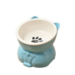XYAX Gốm Bát cho mèo Sáng Tạo Dễ thương Chậu cho ăn thức ăn cho chó Đồ dùng cho thú cưng Miệng xiên Bát Chân cao cho thú cưng Bảo vệ cổ