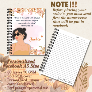 Personalized Notebook with bible verse