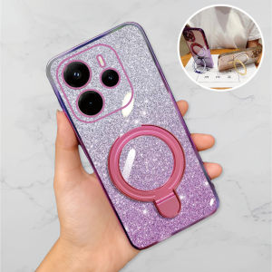 Soft Case Magsafe Xiaomi Redmi 14 4G 5G 14 Pro 5G 14 Pro Plus Luxury Gliter Premium TPU Ring Magnetic