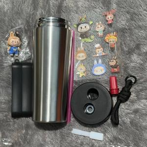 DXUU Tumbler Stainless SUS 316 Gradasi 710ml Free Sedotan + Gantungan Boneka + Tutup Sedotan Tahan Panas Dingin Insulated Water Bottle BROCOLI