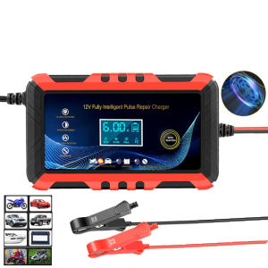 12V 6A (รุ่นสมาร์ทชิป) เครื่องชาร์จแบตรถยนต์ CPUรุ่นใหม่ล่าสุด ที่ชาร์จแบตรถ มอไซค์ รถใหญ่