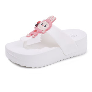 【BB】COD Labubu New Fashion Cartoon Slippers Flip Flops for Kids Girls Soft Soled Rubber Sandals#2699-3