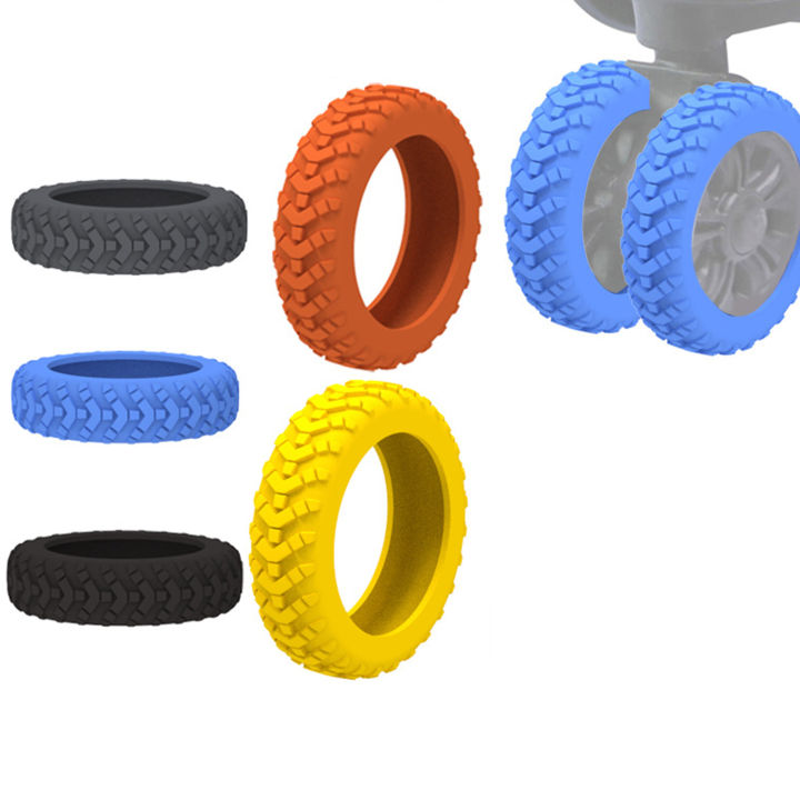 4pcs Colorful Silicone Wheels Cover Luggage Wheels Protector Suitcase