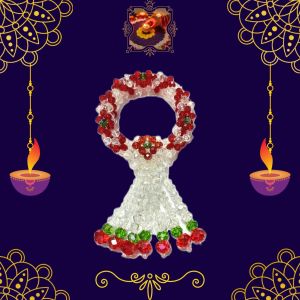 พวงมาลัยคริสตัลพวงเล็ก ดอกไม้ข้าวหลามตัด อุบะคริสตัล 5 ชาย