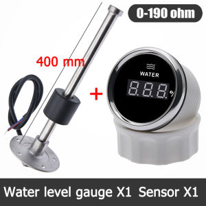 52mm New 0-190 ohm Digital Water Level Gauge 100-500mm Water level sensor Fit Boat Car Fuel Level Gauge Meter with Red Backlight 9-32V