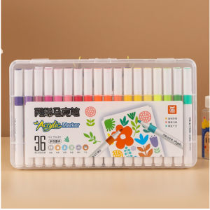 Bộ màu Acrylic Marker Giorgione 12/24 Màu Chuẩn dùng để vẽ vải/giày/tường/giấy/da/ly