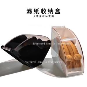 mv1 Filter Paper Holder V60 Fan Type Filter Paper Dustproof Storage Universal Filter Paper Plastic V-shaped T5N2