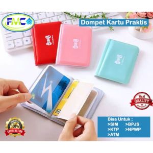 Dompet Kartu Wanita Pria Tempat Menyimpan ATM SIM KTP Mini Dompet Kartu Kulit 12 Slot Card Holder Korea Dompet Kartu Cutie Ribbon Murah Dompet Id Card